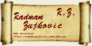 Radman Žujković vizit kartica